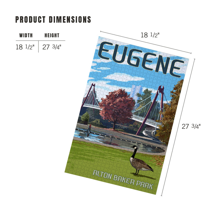 Eugene, Oregon, Cityscape, Jigsaw Puzzle Puzzle Lantern Press 