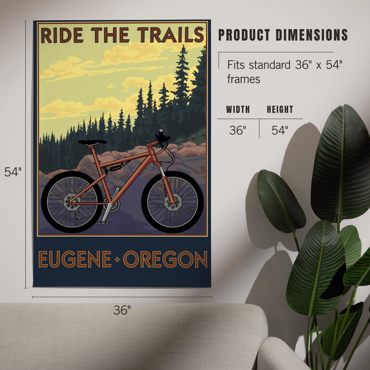 Eugene, Oregon, Ride the Trails, Art & Giclee Prints Art Lantern Press 