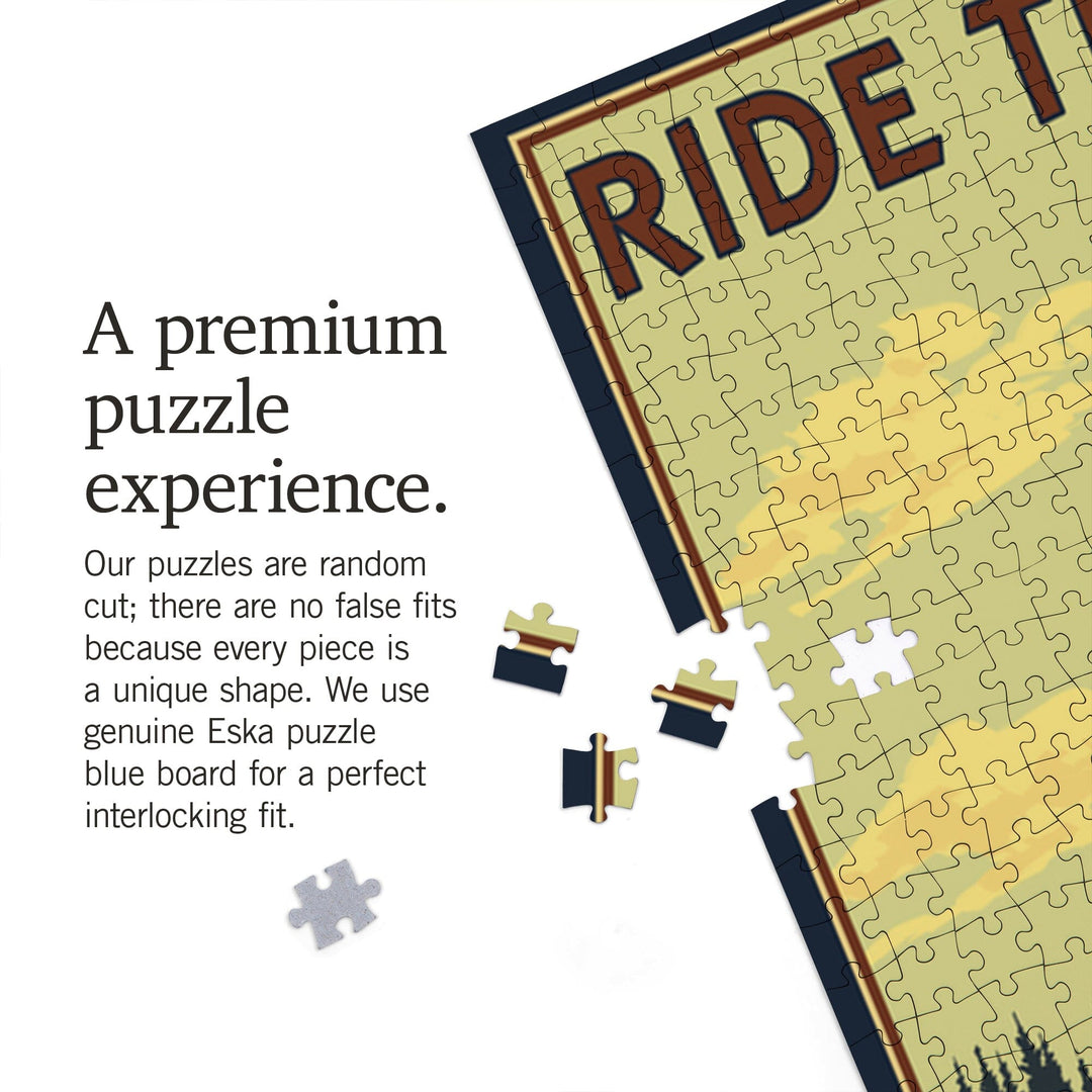 Eugene, Oregon, Ride the Trails, Jigsaw Puzzle Puzzle Lantern Press 