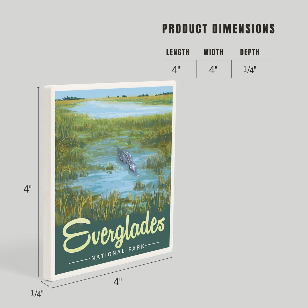 Everglades National Park, Alligator, Coasters Coasters Lantern Press 
