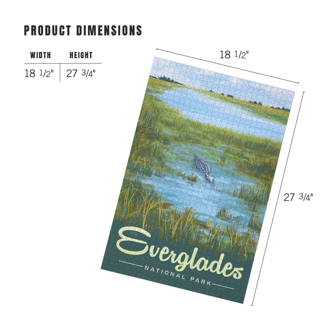 Everglades National Park, Alligator, Jigsaw Puzzle Puzzle Lantern Press 
