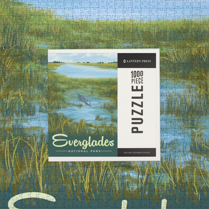Everglades National Park, Alligator, Jigsaw Puzzle Puzzle Lantern Press 