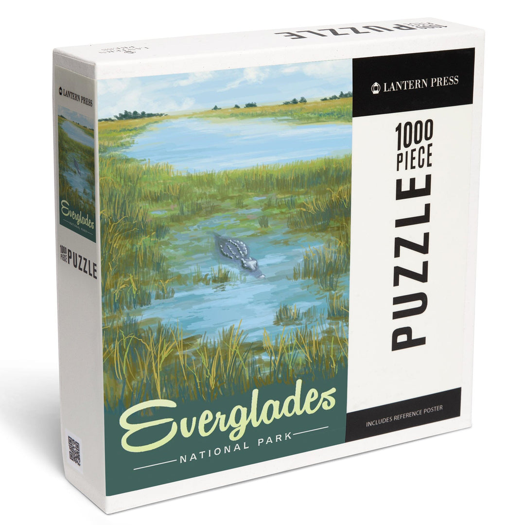 Everglades National Park, Alligator, Jigsaw Puzzle Puzzle Lantern Press 