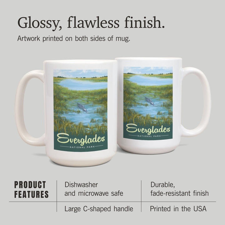 Everglades National Park, Alligator, Lantern Press Artwork, Ceramic Mug Mugs Lantern Press 