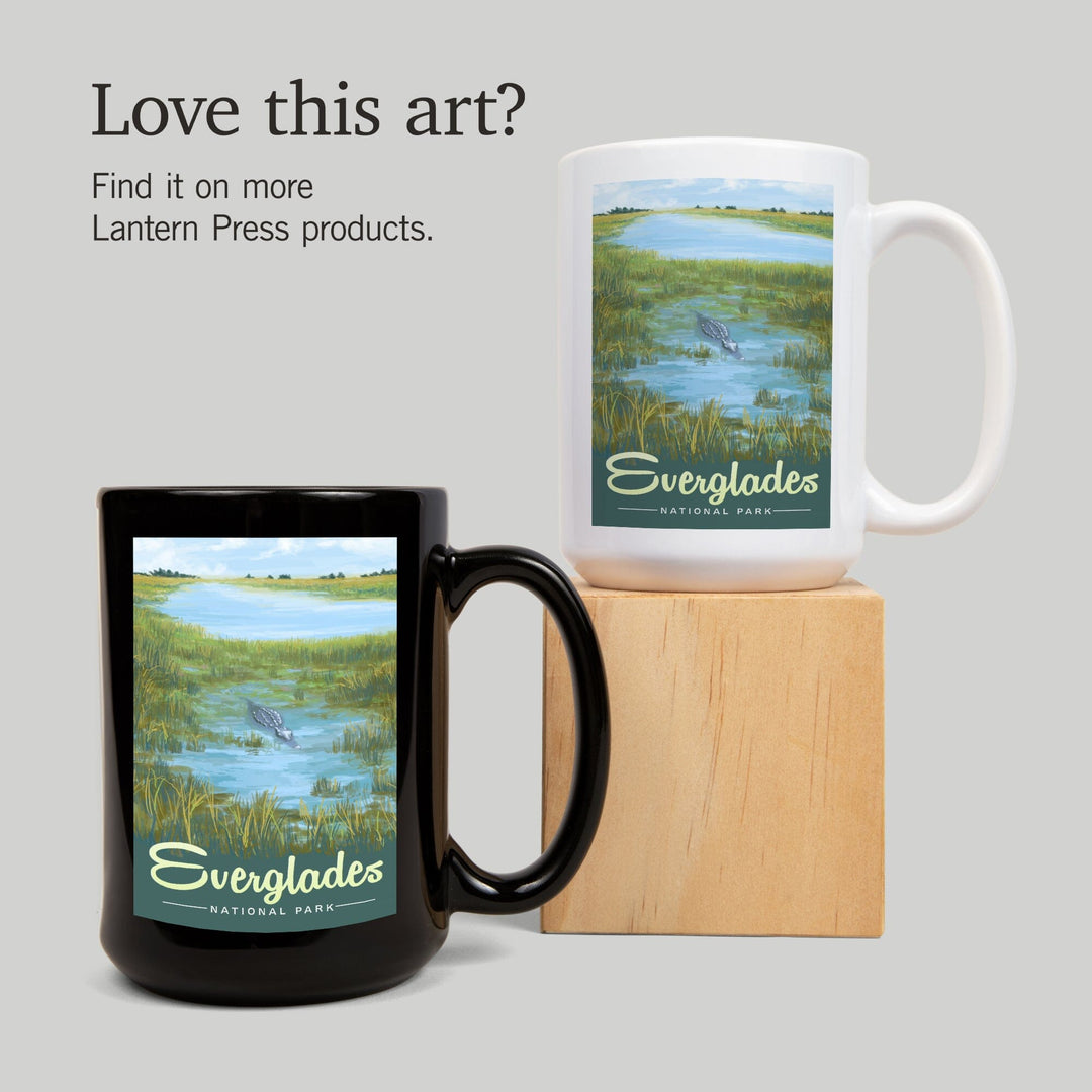 Everglades National Park, Alligator, Lantern Press Artwork, Ceramic Mug Mugs Lantern Press 