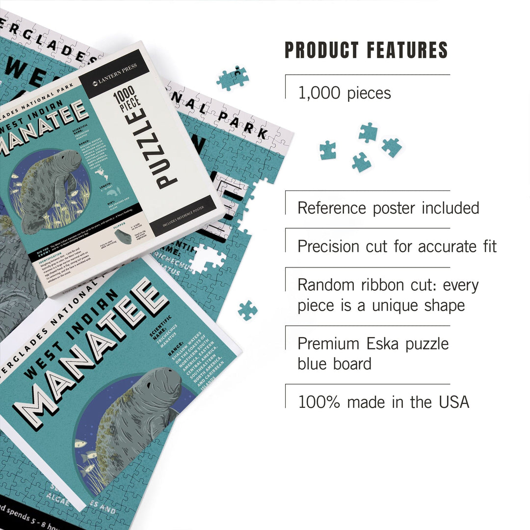 Everglades National Park, Facts About Manatees, Jigsaw Puzzle Puzzle Lantern Press 