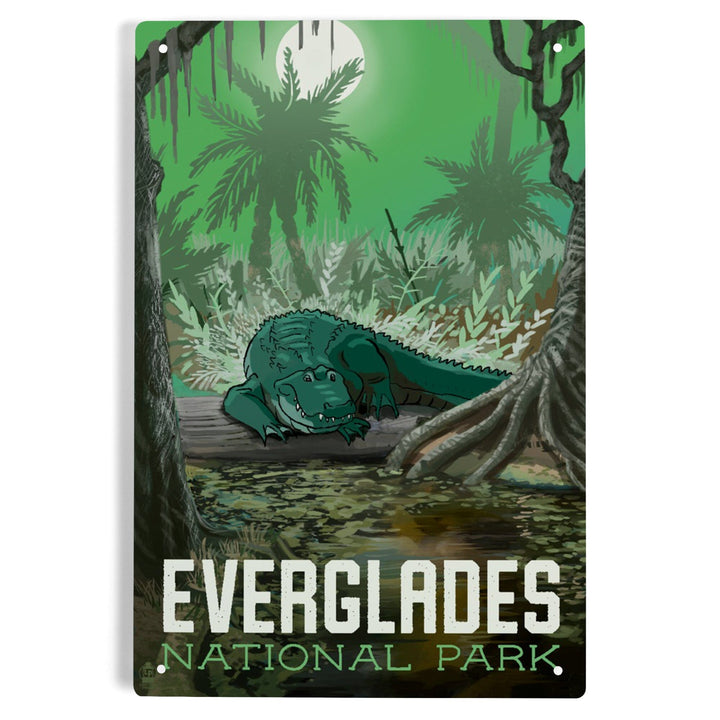 Everglades National Park, Florida, Alligator in Swamp, Metal Signs Metal Lantern Press 