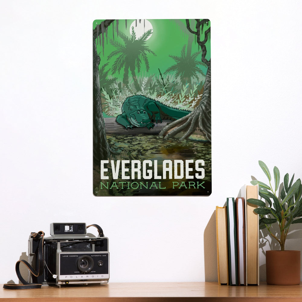 Everglades National Park, Florida, Alligator in Swamp, Metal Signs Metal Lantern Press 