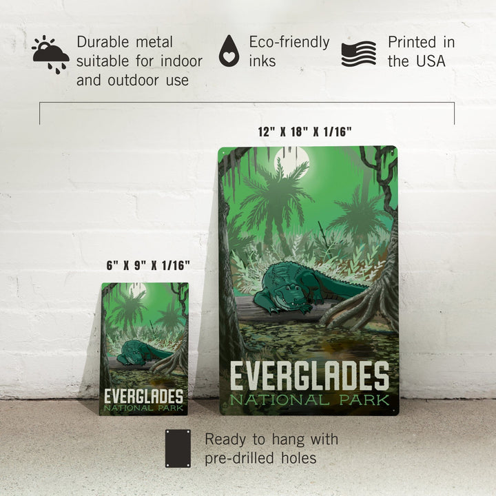 Everglades National Park, Florida, Alligator in Swamp, Metal Signs Metal Lantern Press 