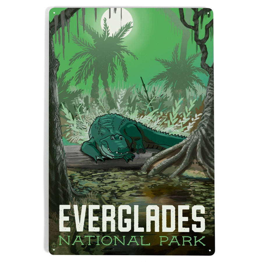 Everglades National Park, Florida, Alligator in Swamp, Metal Signs Metal Lantern Press 