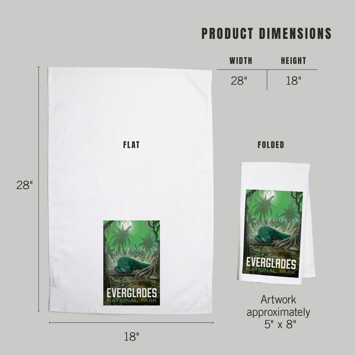 Everglades National Park, Florida, Alligator in Swamp, Organic Cotton Kitchen Tea Towels Kitchen Lantern Press 