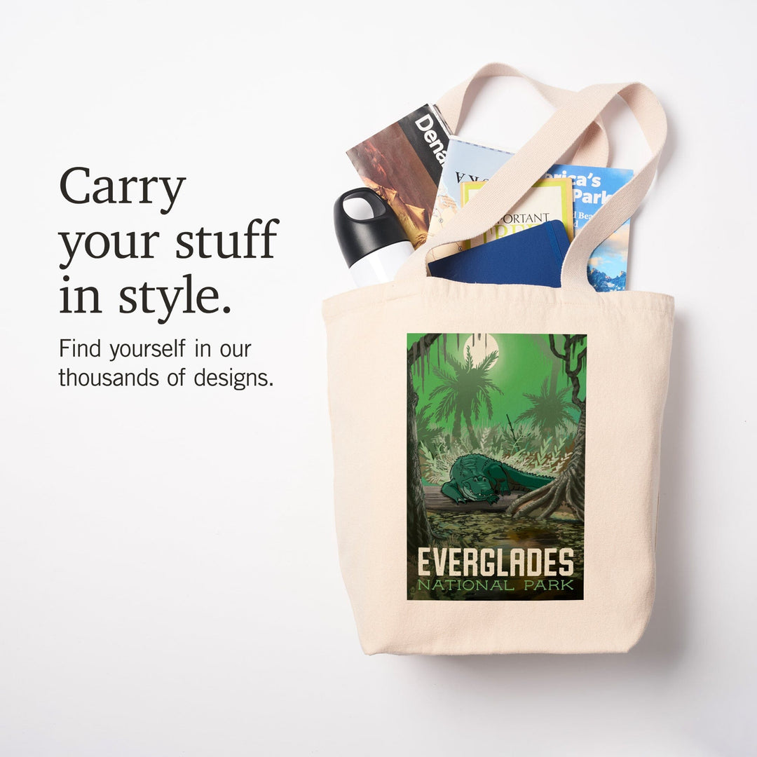 Everglades National Park, Florida, Alligator in Swamp, Tote Bag Totes Lantern Press 