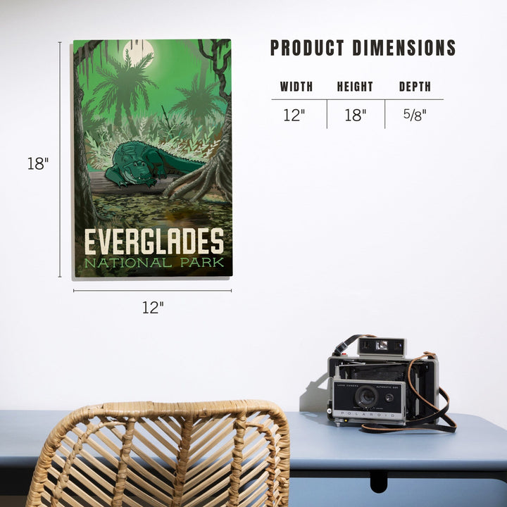Everglades National Park, Florida, Alligator in Swamp, Wood Signs and Postcards Wood Lantern Press 