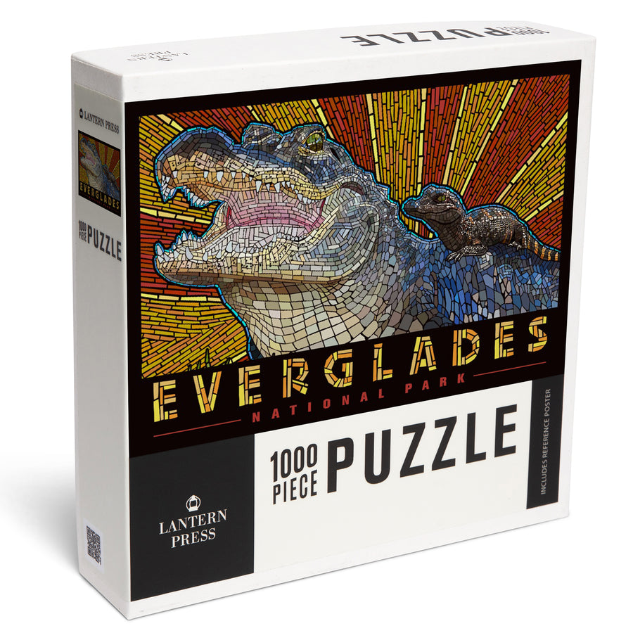 Everglades National Park, Florida, Alligator Mosaic, Jigsaw Puzzle Puzzle Lantern Press 