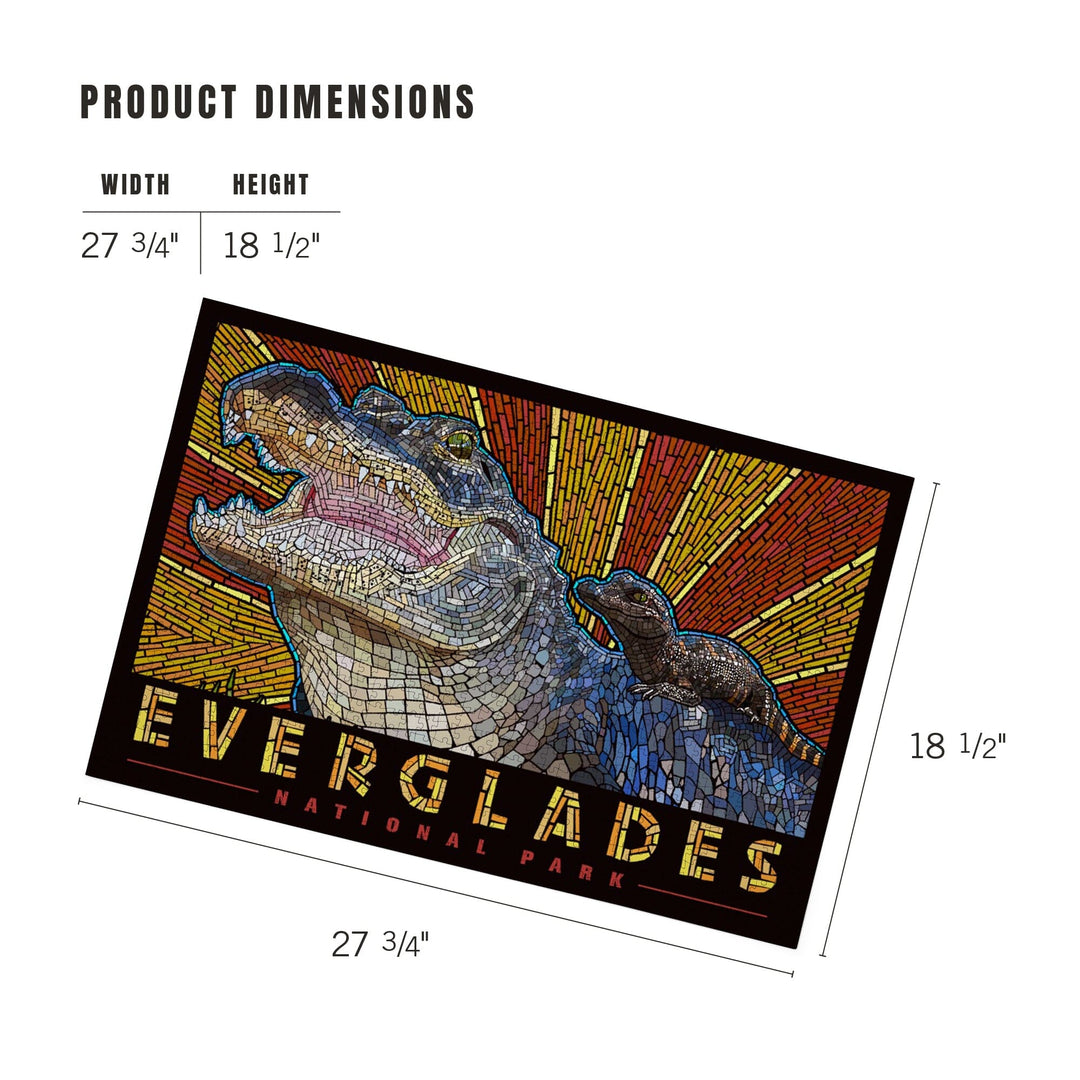 Everglades National Park, Florida, Alligator Mosaic, Jigsaw Puzzle Puzzle Lantern Press 