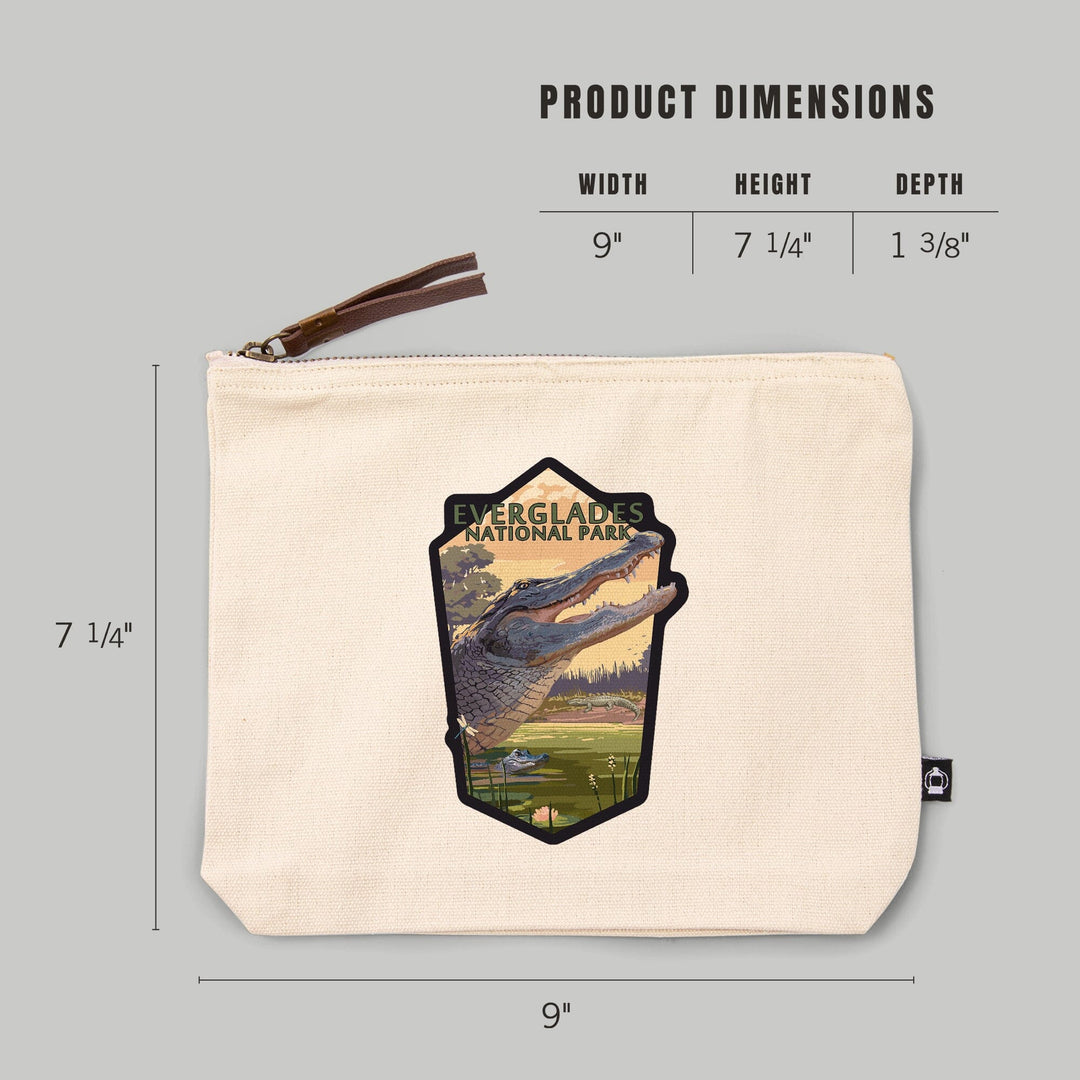 Everglades National Park, Florida, Alligator Scene,, Organic Cotton Zipper Pouch, Go Bag Go Bag Lantern Press 