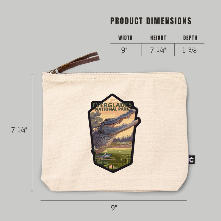 Everglades National Park, Florida, Alligator Scene,, Organic Cotton Zipper Pouch, Go Bag Go Bag Lantern Press 