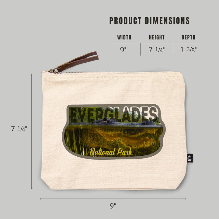 Everglades National Park, Florida, Alligator Underwater, , Photography, Organic Cotton Zipper Pouch, Go Bag Go Bag Lantern Press 