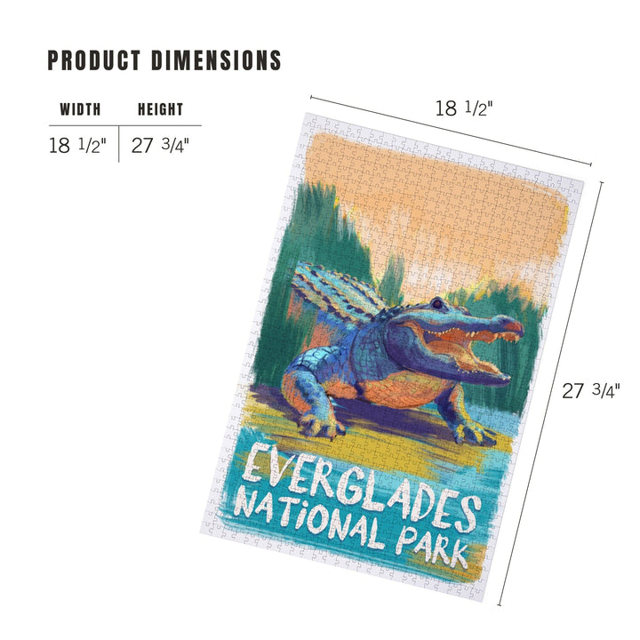 Everglades National Park, Florida, Alligator, Vivid, Jigsaw Puzzle Puzzle Lantern Press 