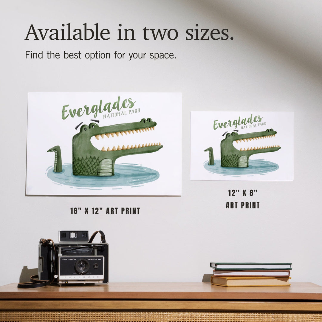 Everglades National Park, Florida, Alligator, Watercolor, Art & Giclee Prints Art Lantern Press 