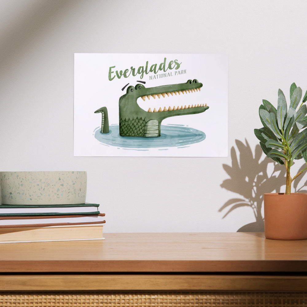 Everglades National Park, Florida, Alligator, Watercolor, Art & Giclee Prints Art Lantern Press 