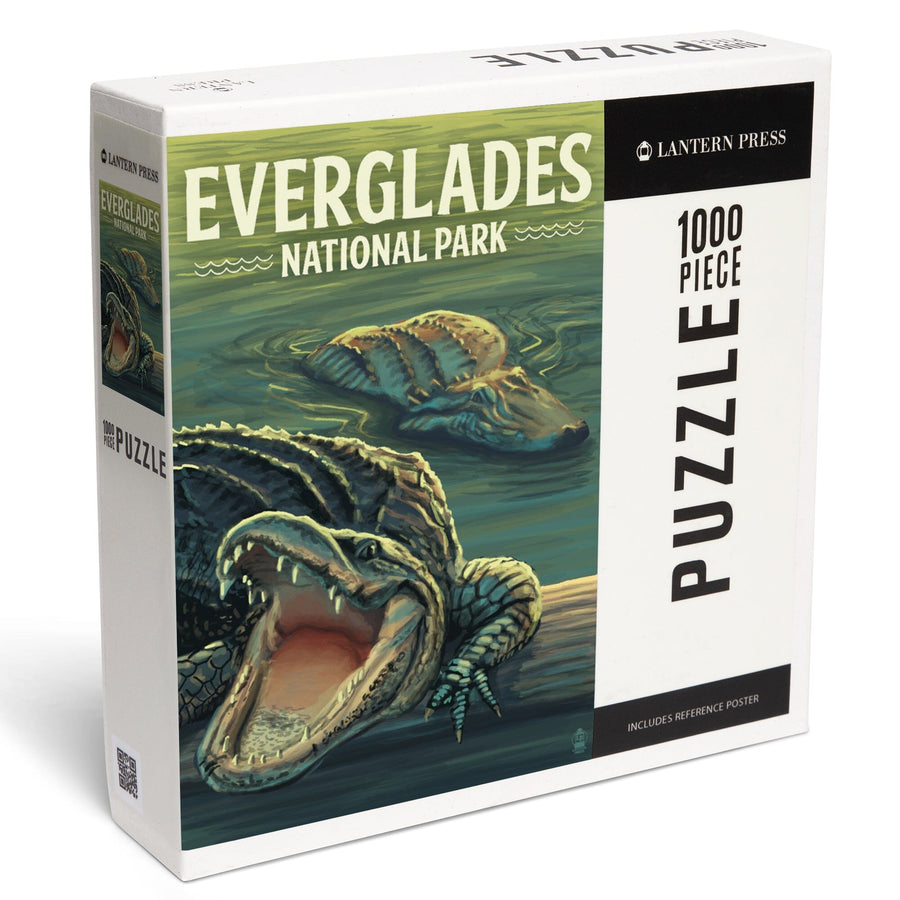 Everglades National Park, Florida, Alligators, Jigsaw Puzzle Puzzle Lantern Press 