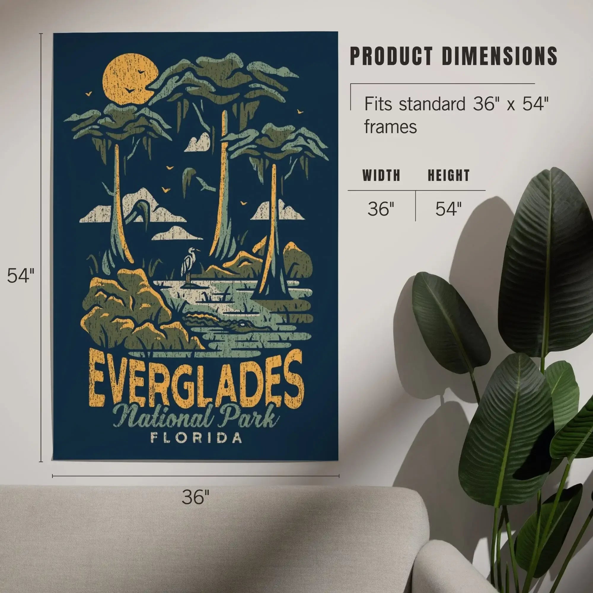 Everglades National Park, Florida, Distress Vector Shapes art