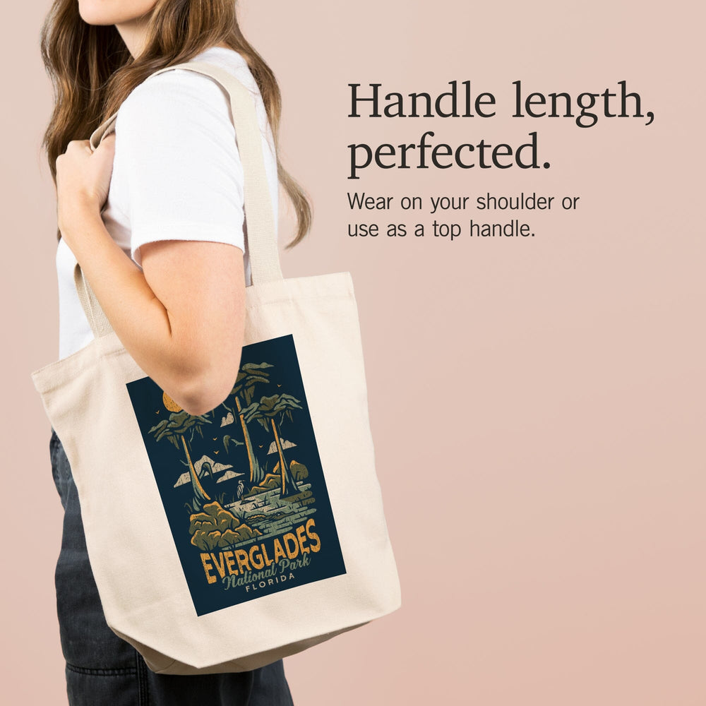 Everglades National Park, Florida, Distress Vector Shapes, Tote Bag Totes Lantern Press 