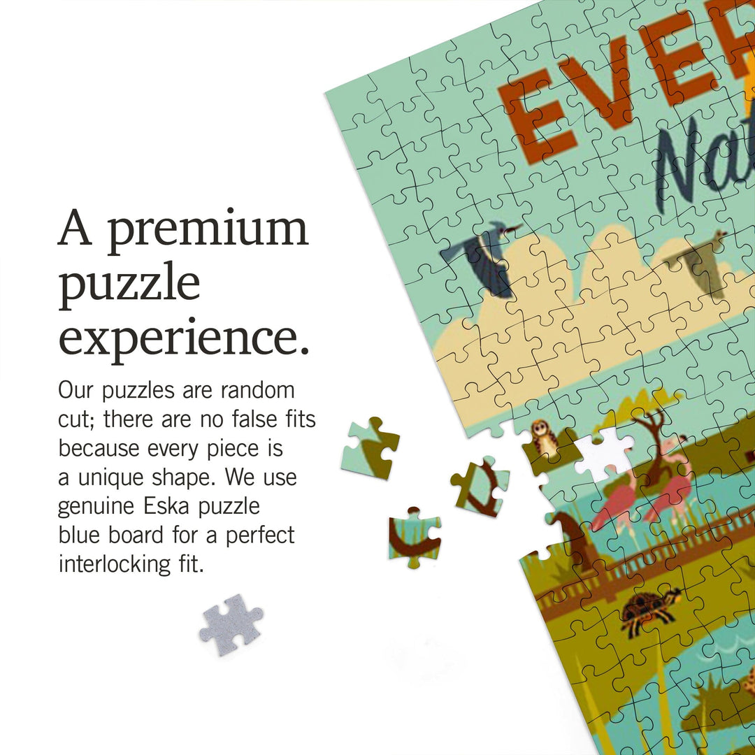 Everglades National Park, Florida, Geometric, Jigsaw Puzzle Puzzle Lantern Press 