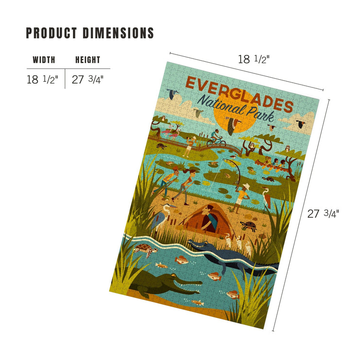 Everglades National Park, Florida, Geometric, Jigsaw Puzzle Puzzle Lantern Press 