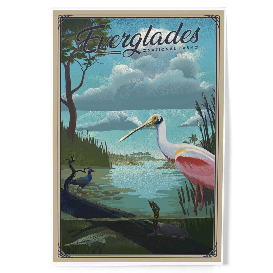 Everglades National Park, Florida, Lithograph National Park Series, Art & Giclee Prints Art Lantern Press 