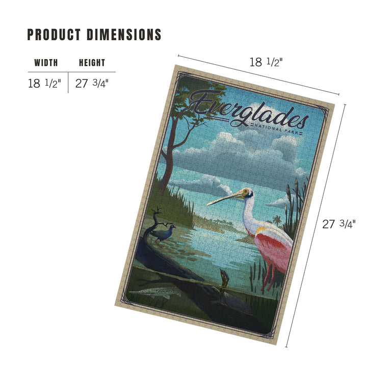 Everglades National Park, Florida, Lithograph National Park Series, Jigsaw Puzzle Puzzle Lantern Press 