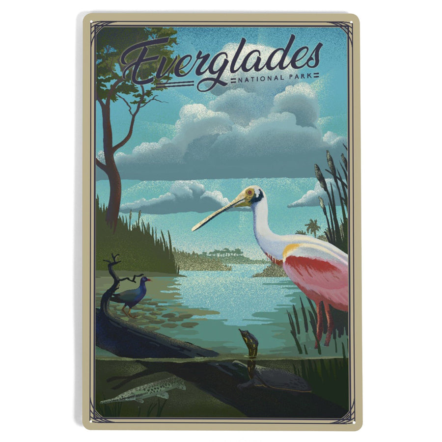 Everglades National Park, Florida, Lithograph National Park Series, Metal Signs Metal Lantern Press 