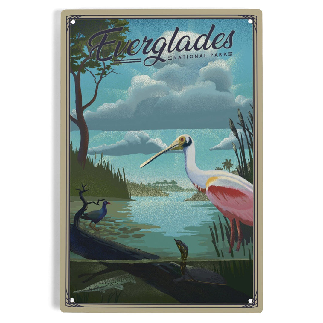 Everglades National Park, Florida, Lithograph National Park Series, Metal Signs Metal Lantern Press 