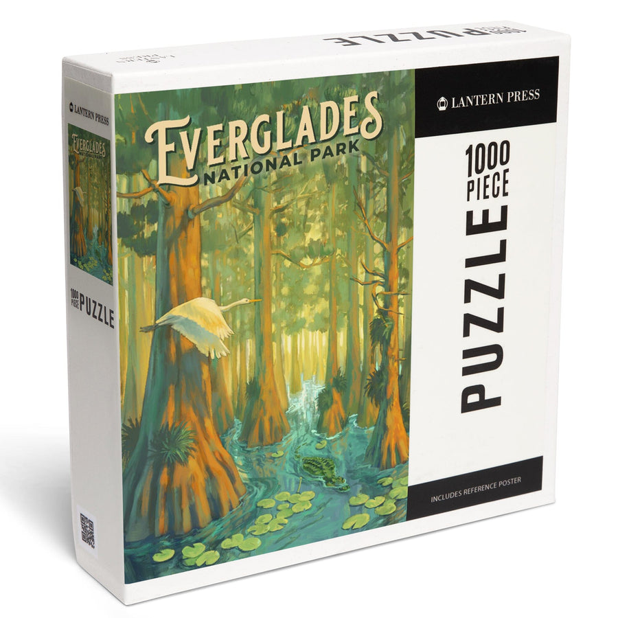 Everglades National Park, Florida, Oil Painting, Jigsaw Puzzle Puzzle Lantern Press 
