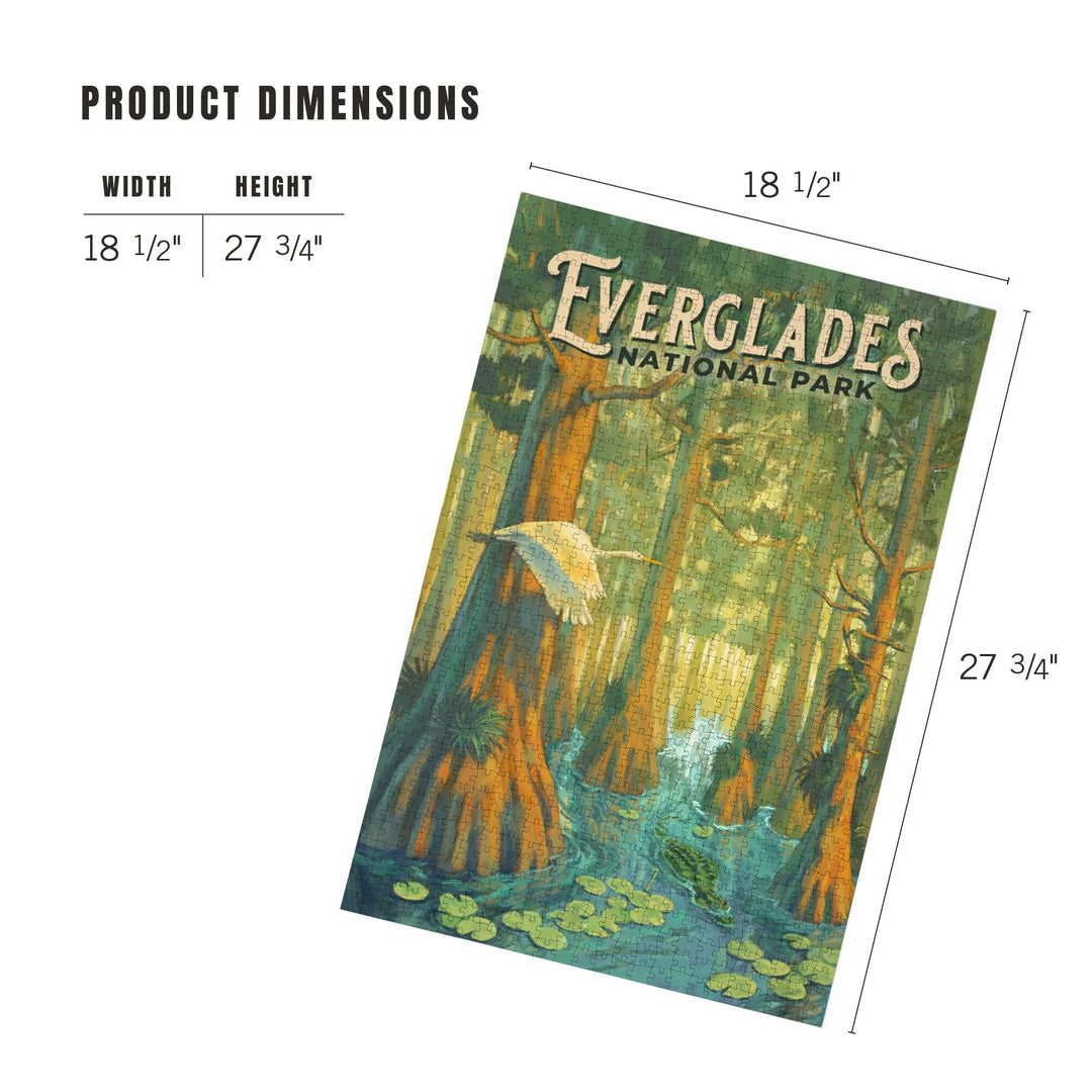 Everglades National Park, Florida, Oil Painting, Jigsaw Puzzle Puzzle Lantern Press 
