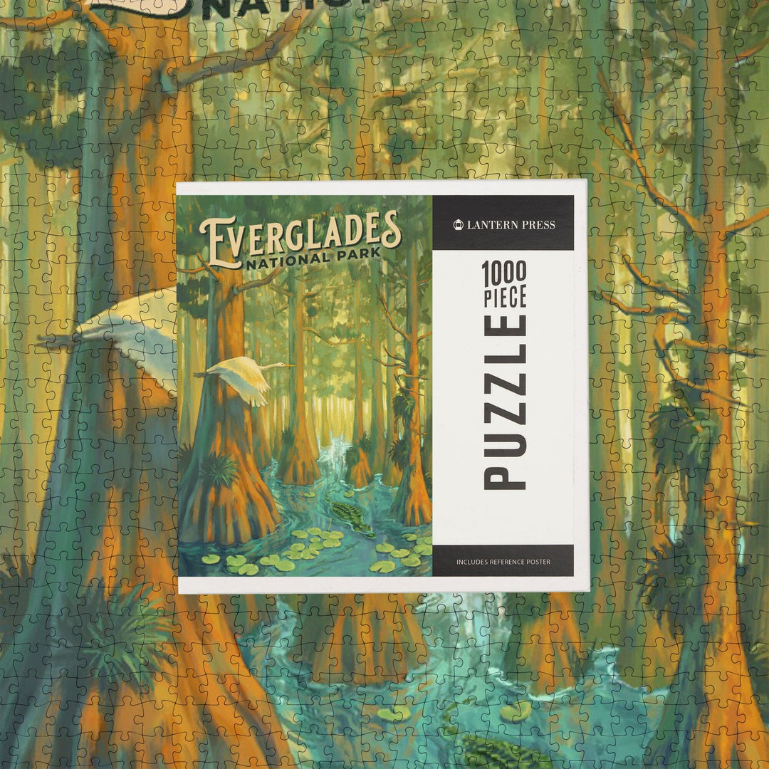 Everglades National Park, Florida, Oil Painting, Jigsaw Puzzle Puzzle Lantern Press 