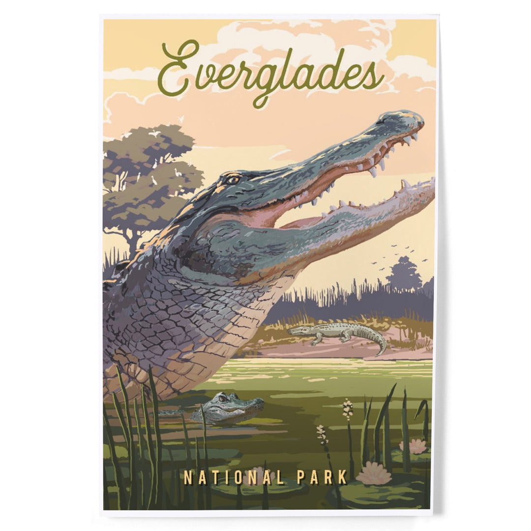 Everglades National Park, Florida, Painterly National Park Series, Art & Giclee Prints - Lantern Press