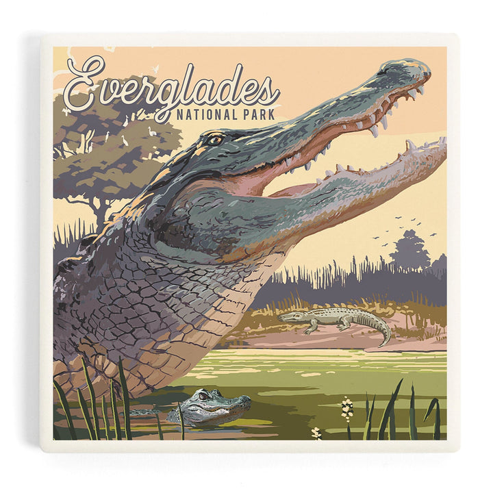 Everglades National Park, Florida, Painterly National Park Series, Coasters Coasters Lantern Press 