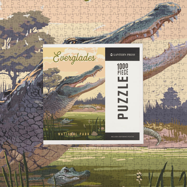 Everglades National Park, Florida, Painterly National Park Series, Jigsaw Puzzle Puzzle Lantern Press 