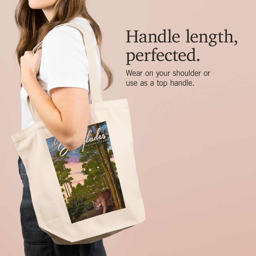 Everglades National Park, Florida, Panther and Pinelands, Painterly Series, Tote Bag Totes Lantern Press 