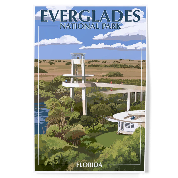 Everglades National Park, Florida, Shark Valley Tower, Art & Giclee Prints Art Lantern Press 12 x 18 Art Print 