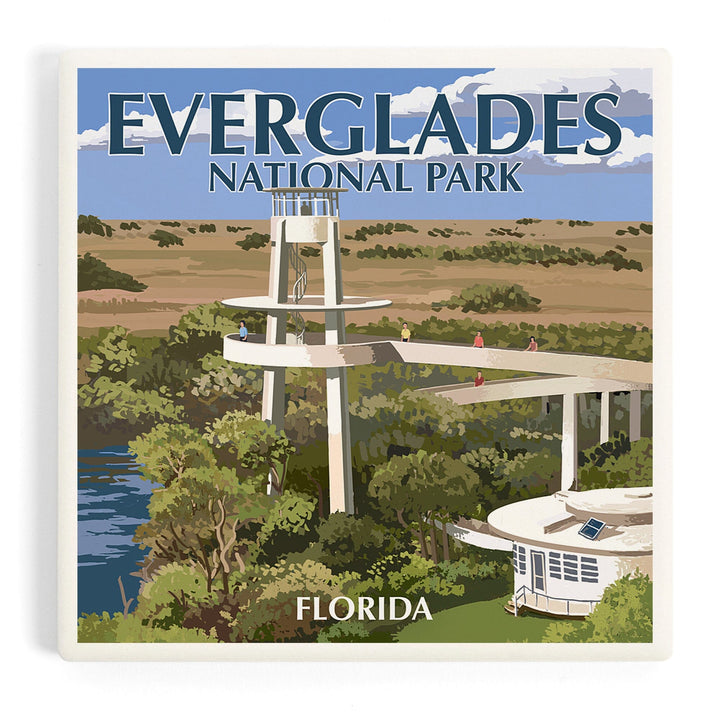 Everglades National Park, Florida, Shark Valley Tower, Coasters Coasters Lantern Press 