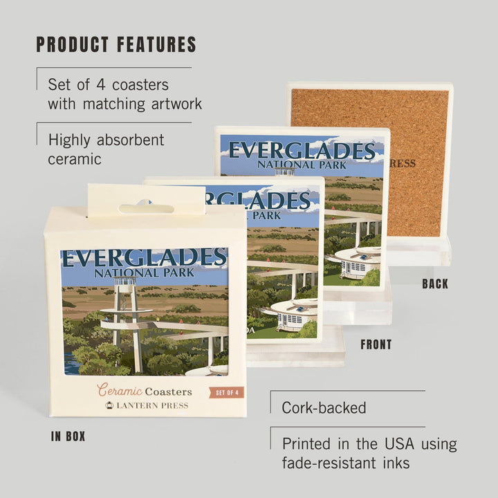 Everglades National Park, Florida, Shark Valley Tower, Coasters Coasters Lantern Press 