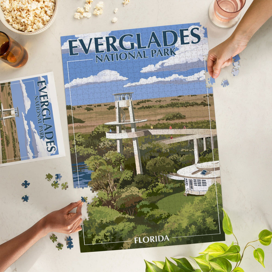 Everglades National Park, Florida, Shark Valley Tower, Jigsaw Puzzle Puzzle Lantern Press 