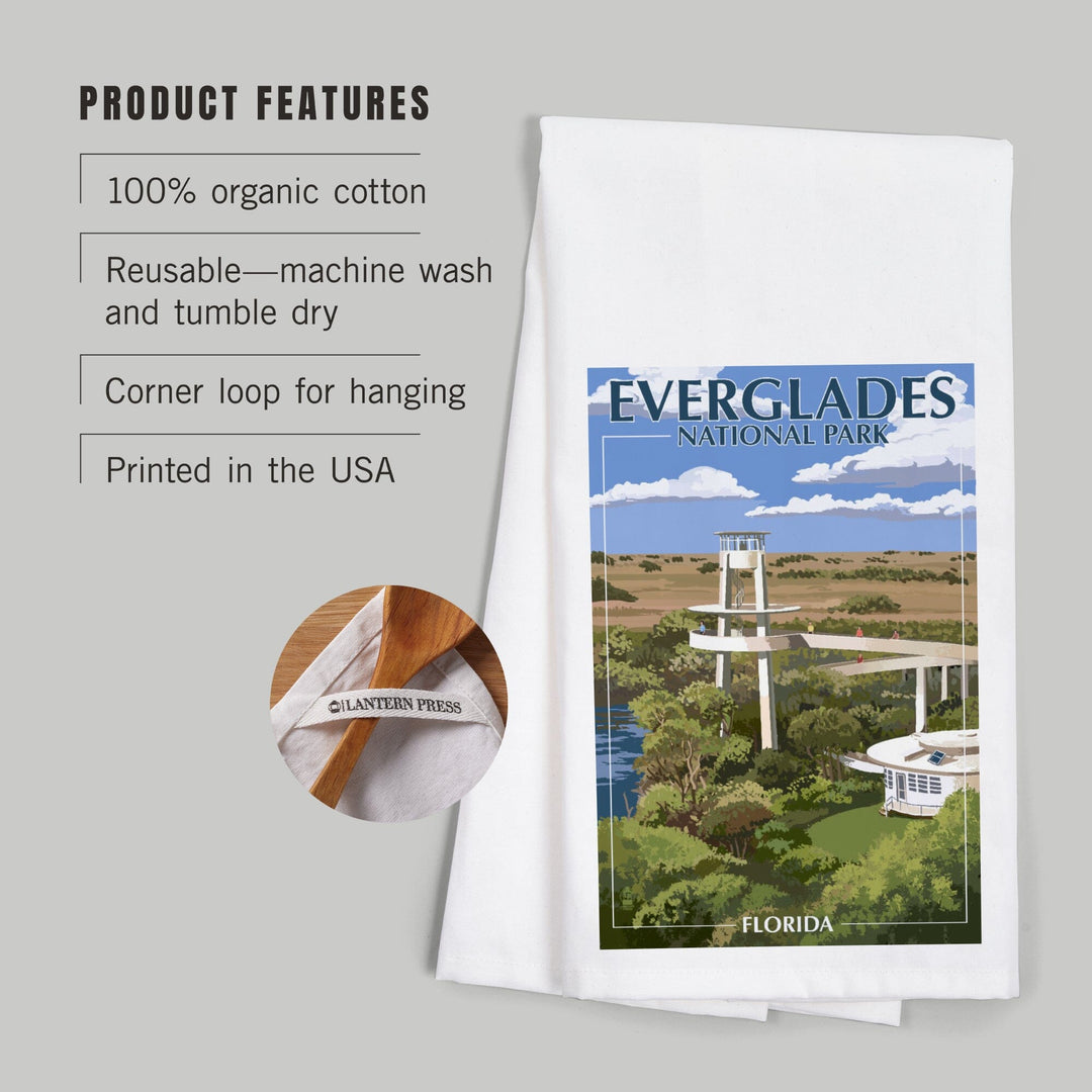 Everglades National Park, Florida, Shark Valley Tower, Organic Cotton Kitchen Tea Towels Kitchen Lantern Press 