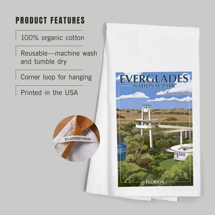 Everglades National Park, Florida, Shark Valley Tower, Organic Cotton Kitchen Tea Towels Kitchen Lantern Press 