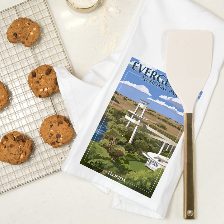 Everglades National Park, Florida, Shark Valley Tower, Organic Cotton Kitchen Tea Towels Kitchen Lantern Press 