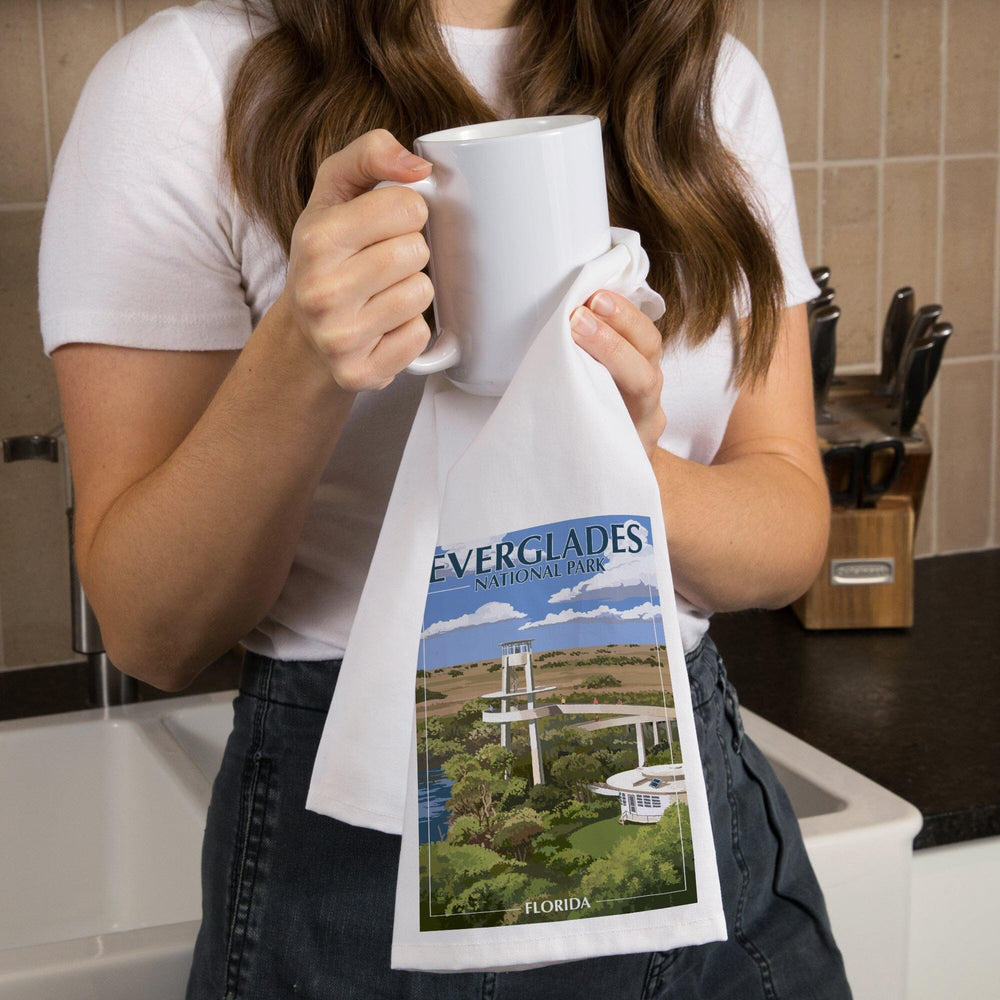 Everglades National Park, Florida, Shark Valley Tower, Organic Cotton Kitchen Tea Towels Kitchen Lantern Press 