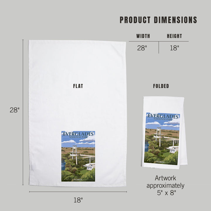 Everglades National Park, Florida, Shark Valley Tower, Organic Cotton Kitchen Tea Towels Kitchen Lantern Press 
